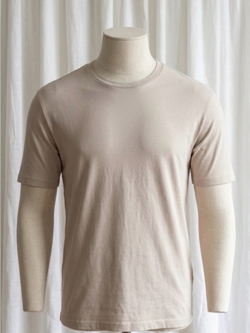 Denim & Flower Men's Crew Neck Tee in Light Beige